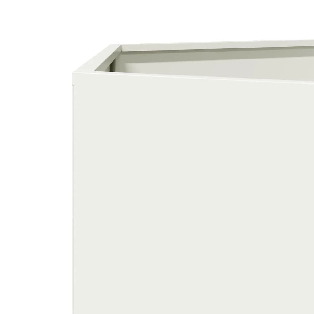 Fioriera/aiuola esagonale per piante fiori terrazza giardino 69 x 60 x 45 cm acciaio bianco 02_0038649