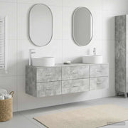 Set di mobili per il bagno 3 pz Grigio Cemento 3405942