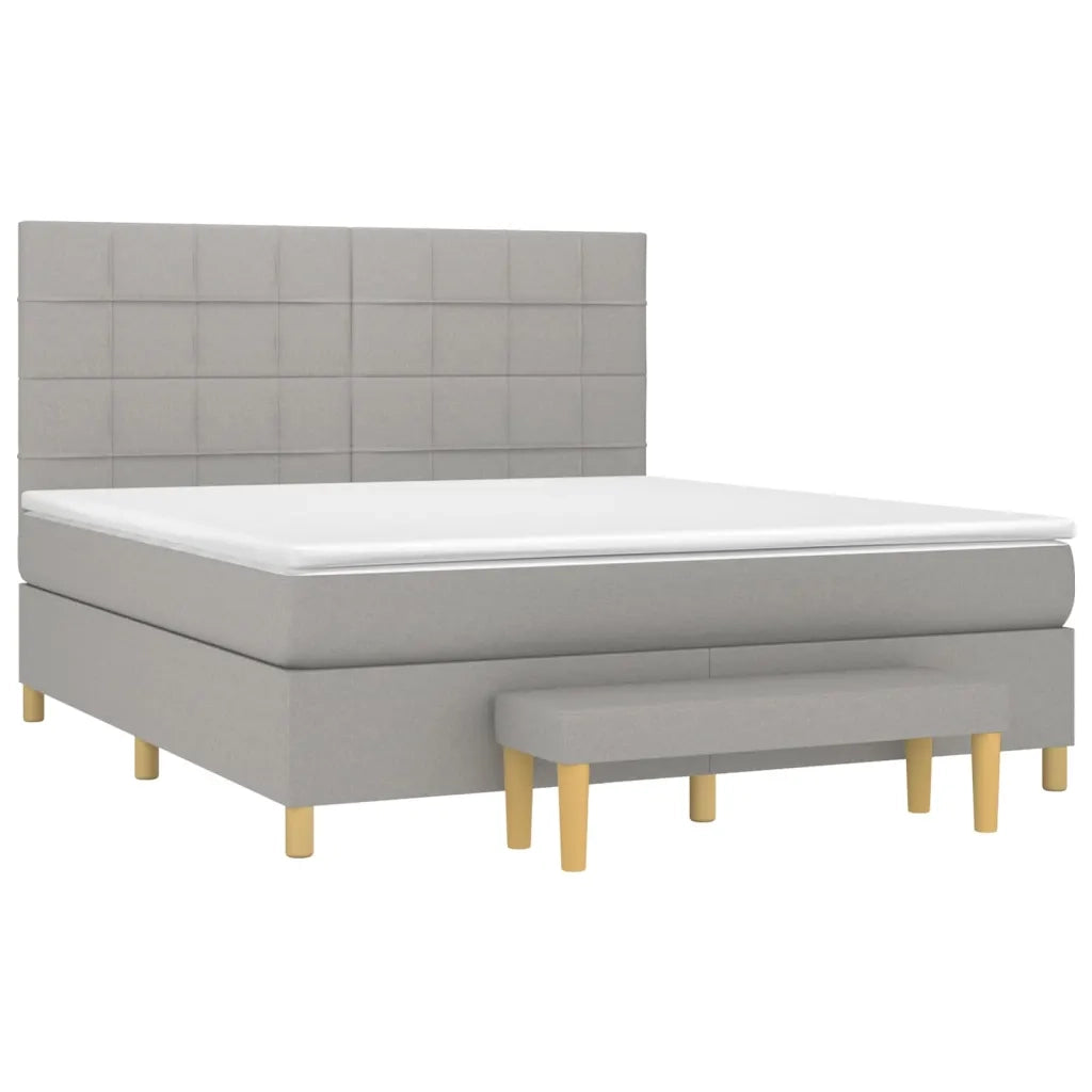 Giroletto a Molle con Materasso Grigio Chiaro160x200 cm Tessuto 3137165