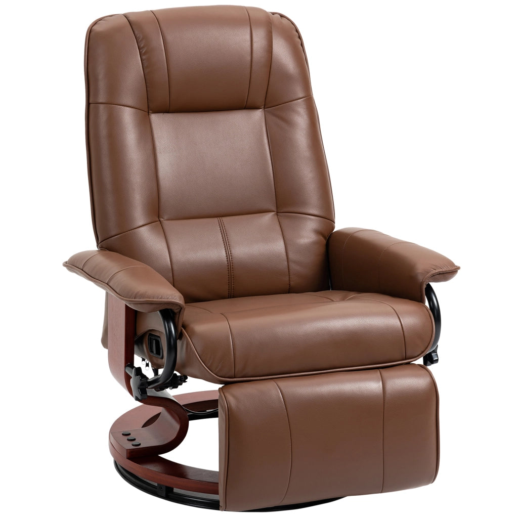 Poltrona Relax Reclinabile Girevole con Poggiapiedi ¨C Zephmum ¨C Marrone Tessuto