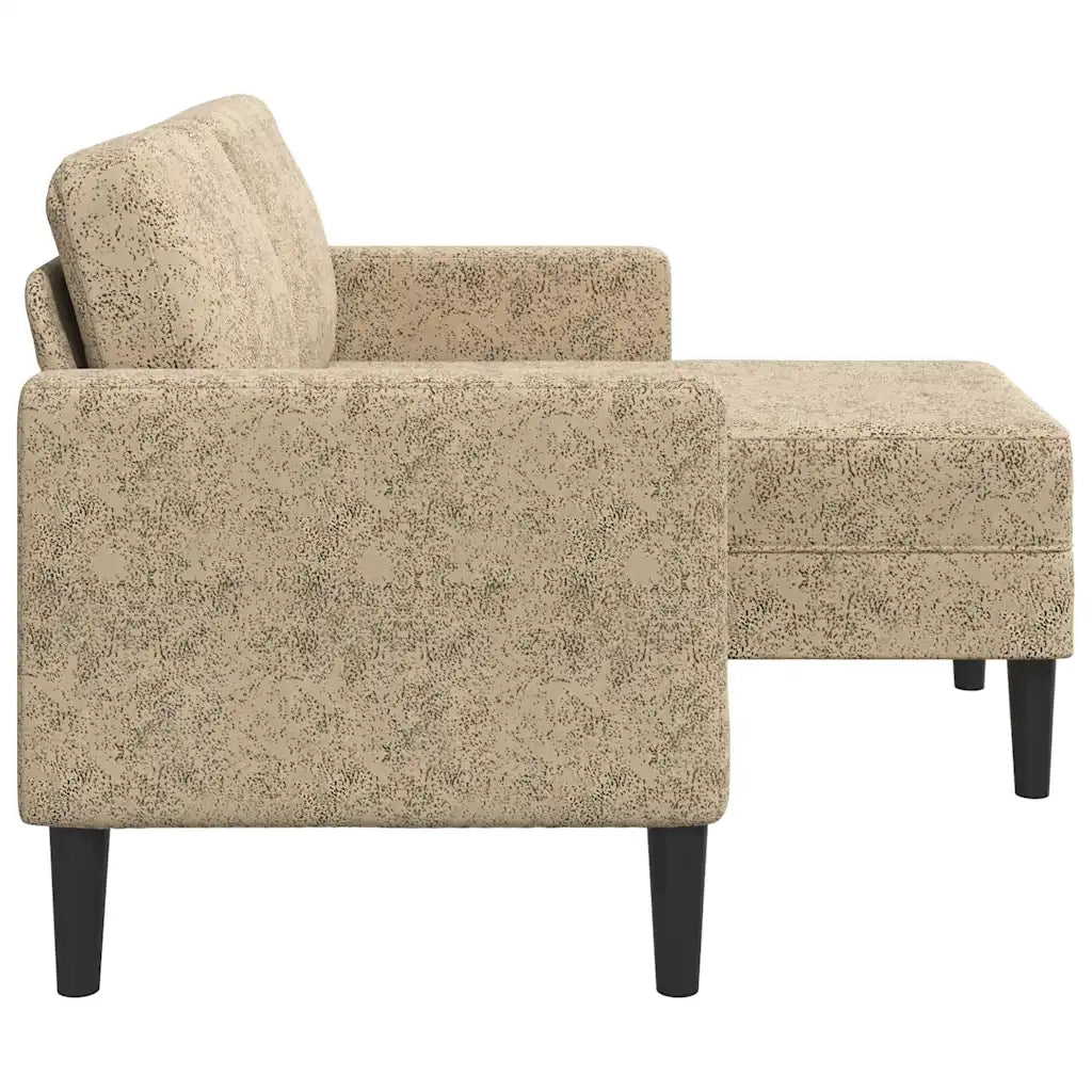 Divano 2 Posti con Chaise a L Grigio Chiaro 125 cm Similpelle 4107089