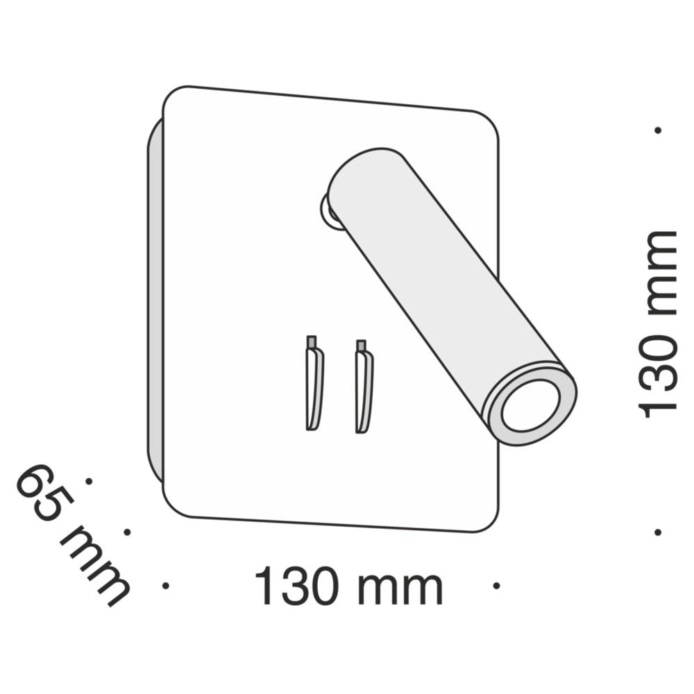 Applique Da Parete Moderno Ios 176 Alluminio Nero Luce Led Integrato 10W