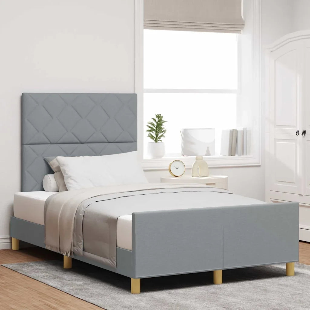 Struttura del letto Grigio chiaro 120 x 190 cm Tessuto