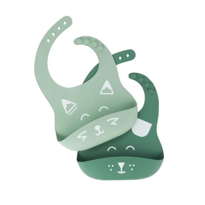 Babymoov Set 2 bavaglini BIB'ISY in silicone, con tasca frontale