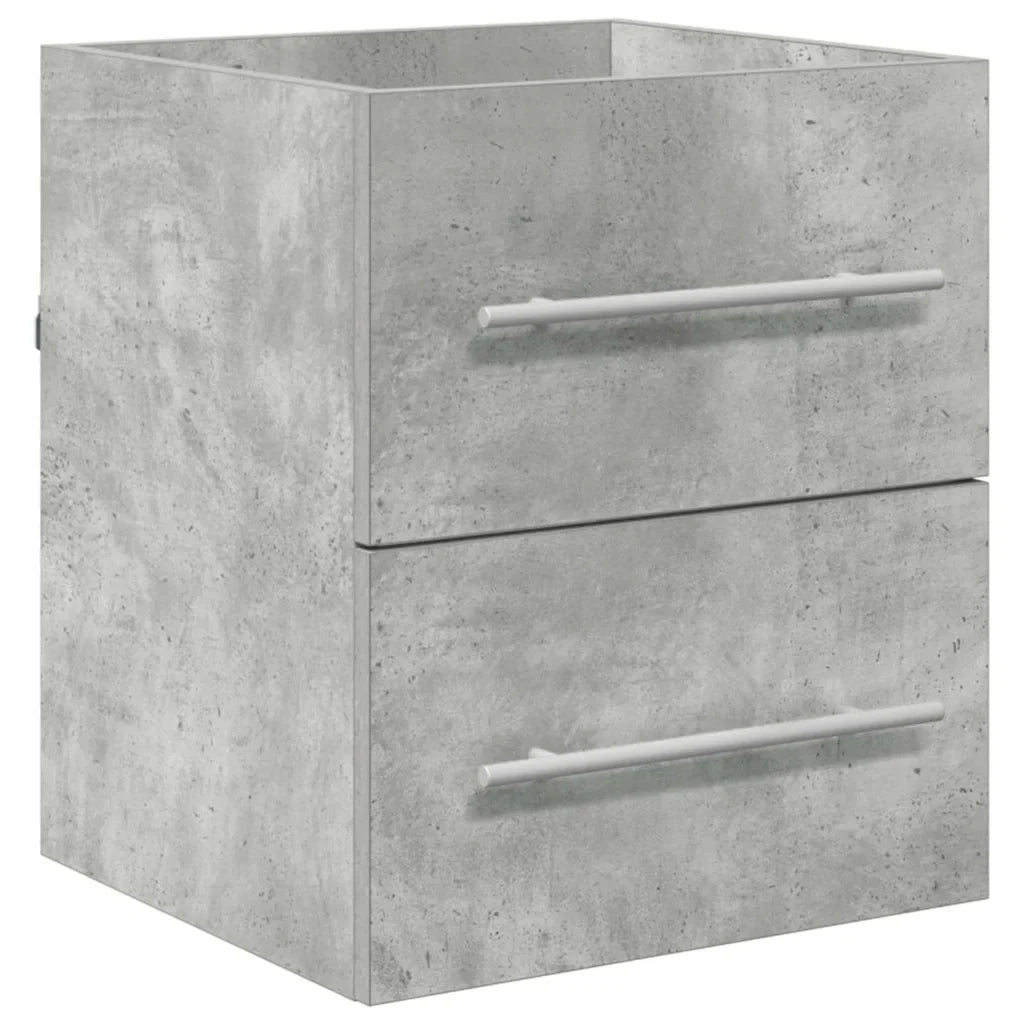 Mobiletto sottolavabo a parete di grande capacità per il bagno 38,5 x 41 x 48 cm legno composito grigio cemento 02_0052662