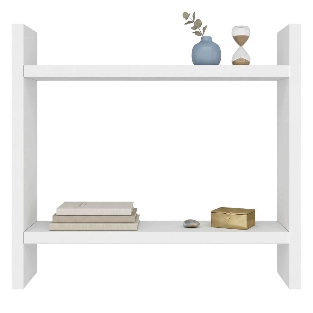 Morfasso, Mensola 2 Ripiani, 34x10x30h cm Bianco