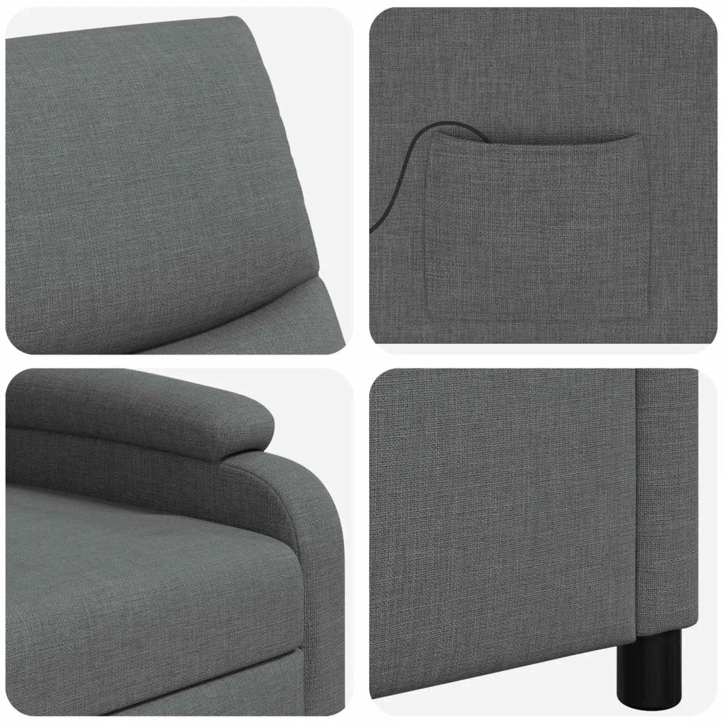 Divano Sedia-Poltrona Massaggiante Grigio Scuro Tessuto 587041