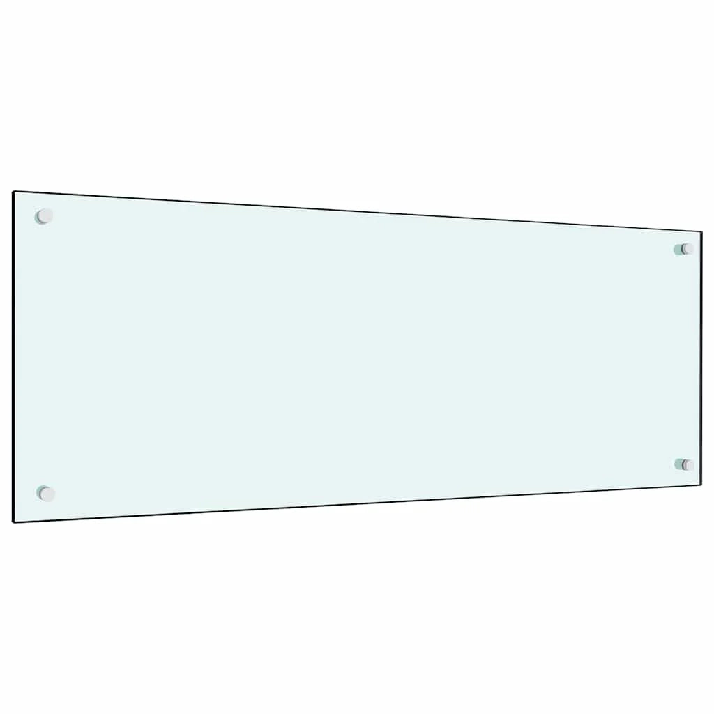 Set di 2 paraschizzi per cucina eleganti e moderni 100 x 40 cm resistenti al calore facili da installare in vetro temperato bianco 02_0056220
