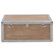 Baule Portaoggetti in Massello di Abete 91x52x40cm Marrone CFW2392087