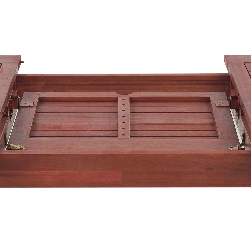 Tavolo da pranzo per esterno in legno di acacia scuro 160/220 x 90 cm piano allungabile
