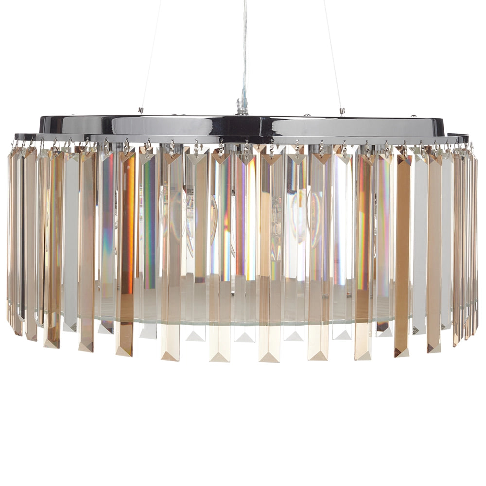 Lampadario in ferro cromato con cristalli di vetro Illuminazione in stile glamour Soggiorno Sala da pranzo
