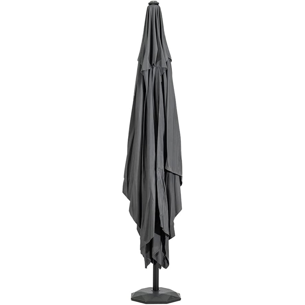 Ombrellone Giardino Palo Centrale 3x4 Metri Grigio con 8 Stecche da Esterno