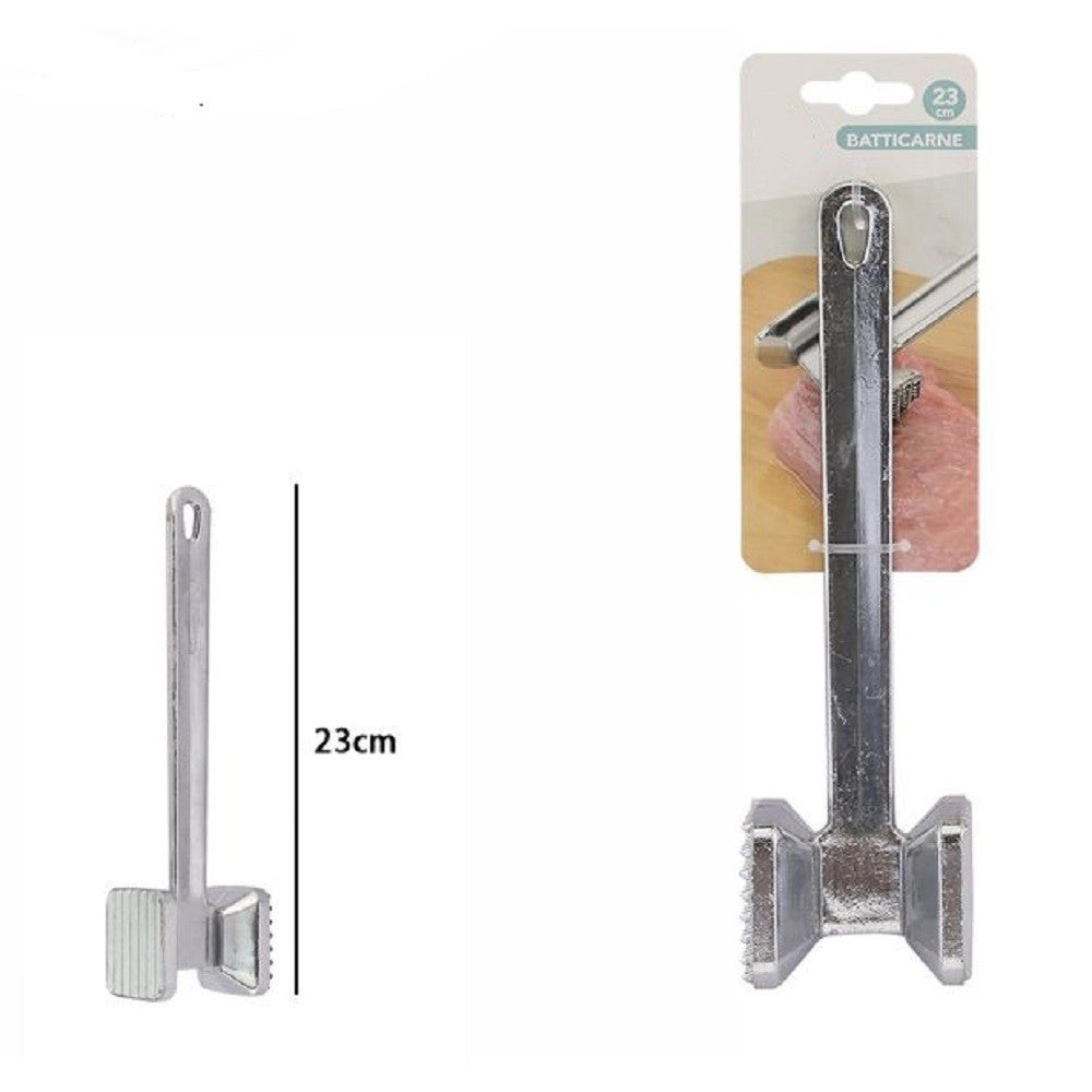 Trade Shop - Batticarne Quadrato Martello Carne Batte Carne Bistecca Doppia Faccia 23cm 74187 -