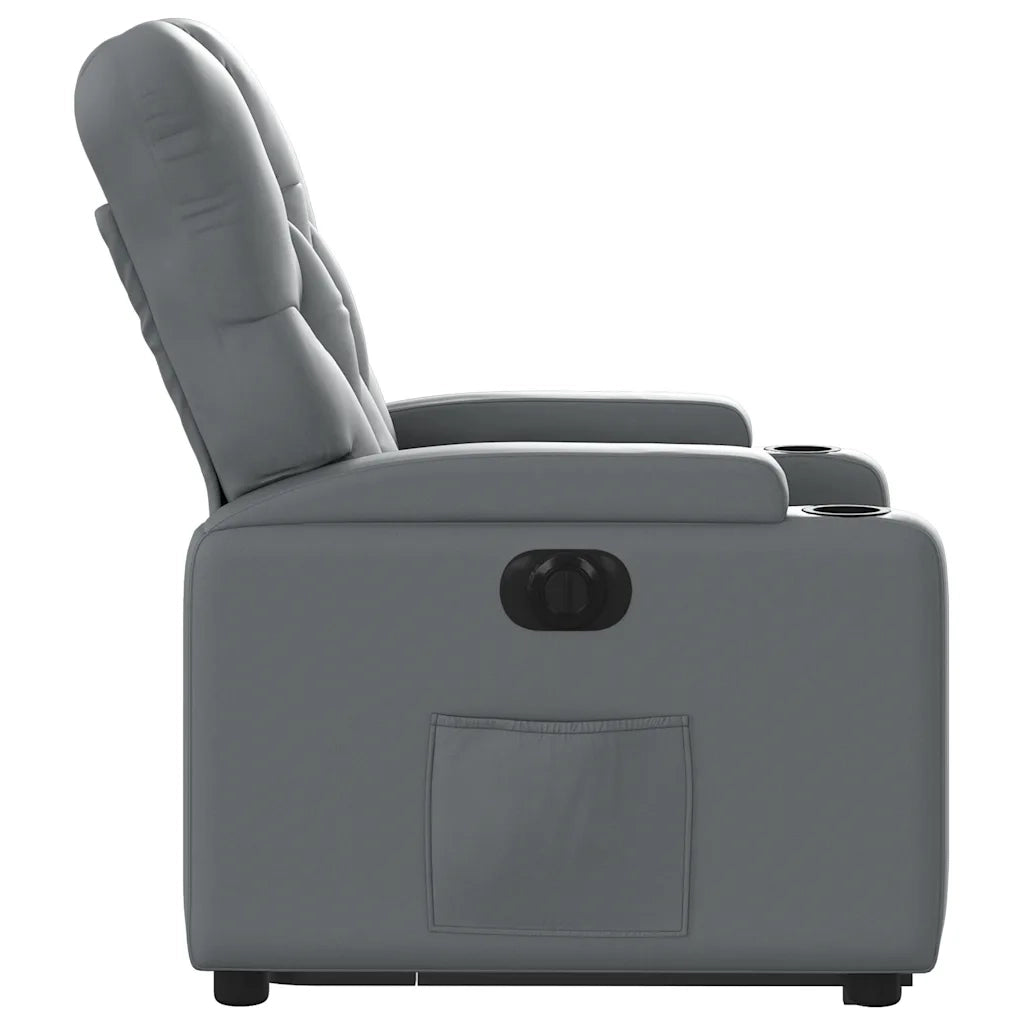 Poltrona Alzapersona Reclinabile Grigio in Similpelle 3204789