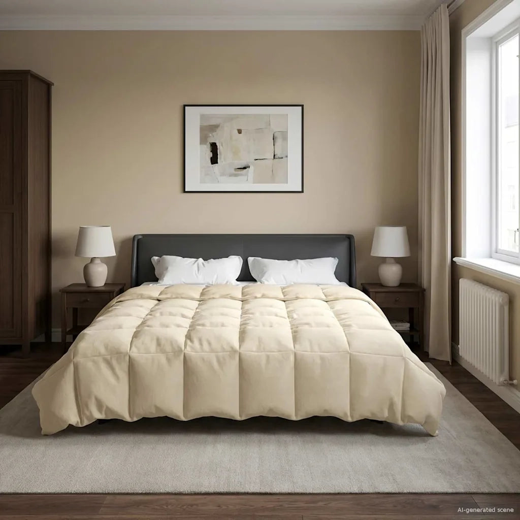 Piumone Completo Annuale Crema 200 x 220 cm Microfibra