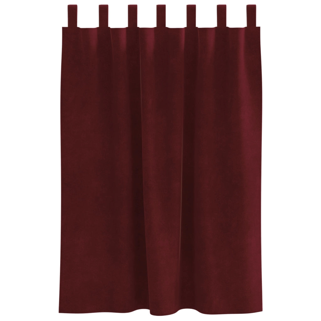 Tende Blackout  con anelli da appendere 2 pezzi Rosso vino in velluto