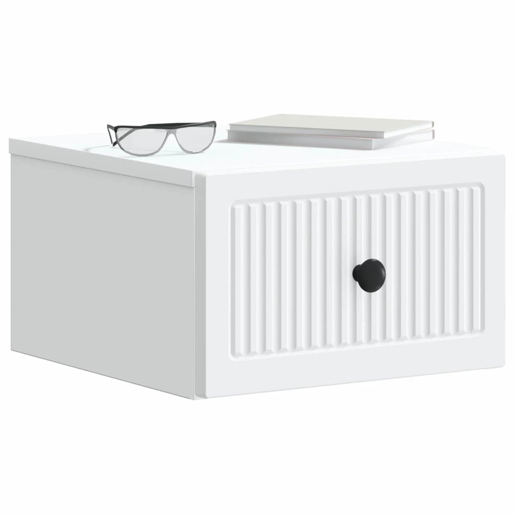 Mobiletto da notte a muro con cassetto Bianco 33 x 34,5 x 20 cm 897915