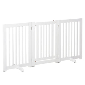 Cancelletto di Sicurezza Pieghevole per Animali Domestici 155x35,5x76 cm in MDF Bianco