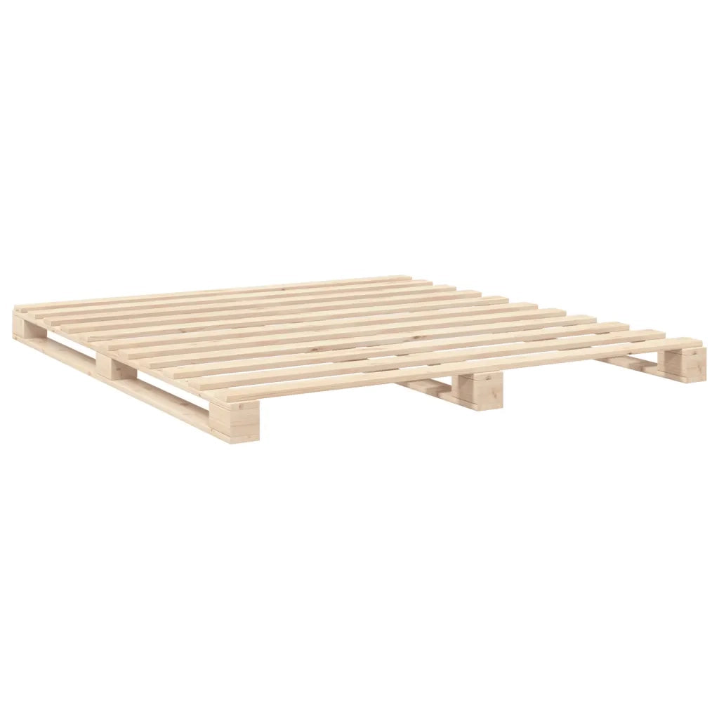 Giroletto con Testiera 200x200 cm in Legno Massello di Pino 3281555