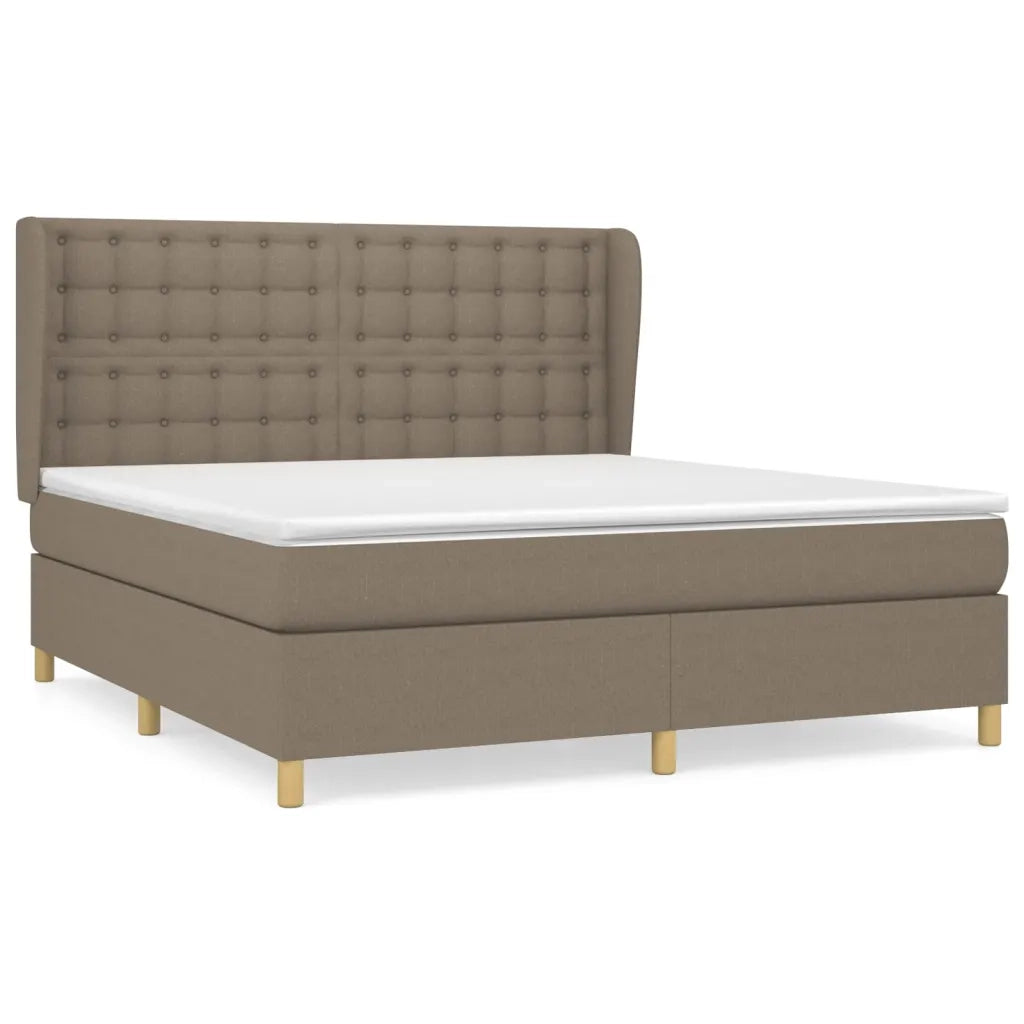 Giroletto a Molle con Materasso Tortora 180x200 cm in Tessuto 3128865