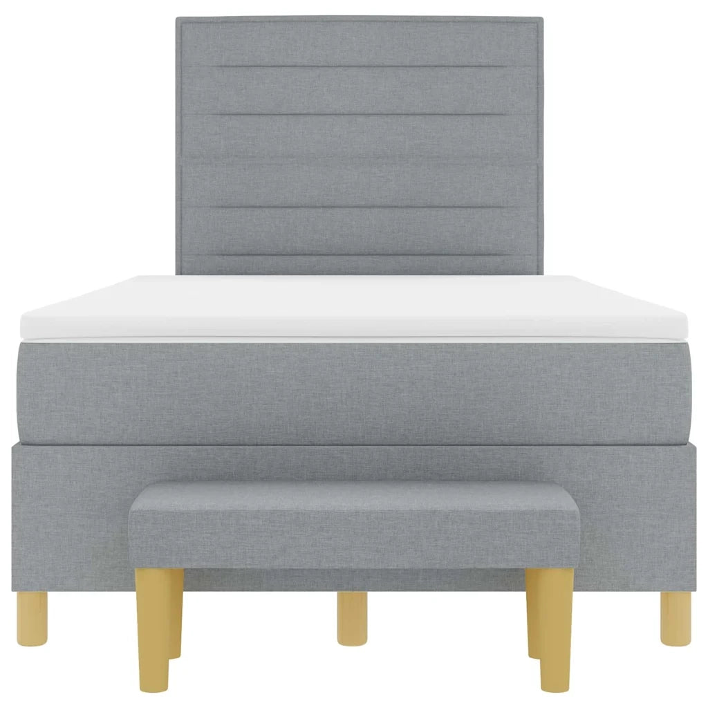 Letto a molle con testiera Grigio chiaro 200 x 120 cm Tessuto 3344212