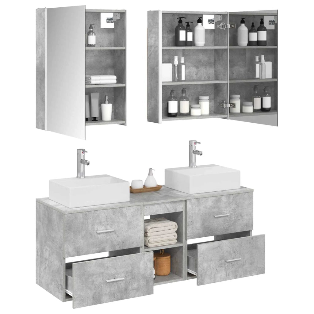 Set di mobili per il bagno 5 pcs Grigio Cemento 3406810