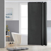 Gordino per doccia in tessuto di poliestere, resistente alla muffa, impermeabile e lavabile, per angolo doccia e piccole vasche, con 6 anelli, colore grigio scuro, 80 x 180 cm