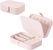 Cassa per gioielli - Organizzatore di accessori per catene, anelli, bracciali e orecchini in borsa di pelle PU - Piccola valigetta di conservazione