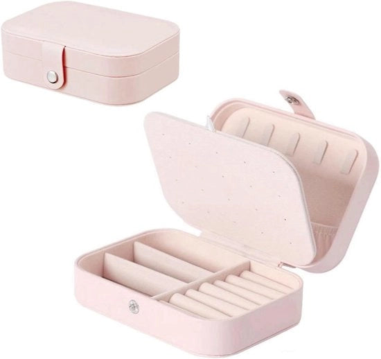 Cassa per gioielli - Organizzatore di accessori per catene, anelli, bracciali e orecchini in borsa di pelle PU - Piccola valigetta di conservazione