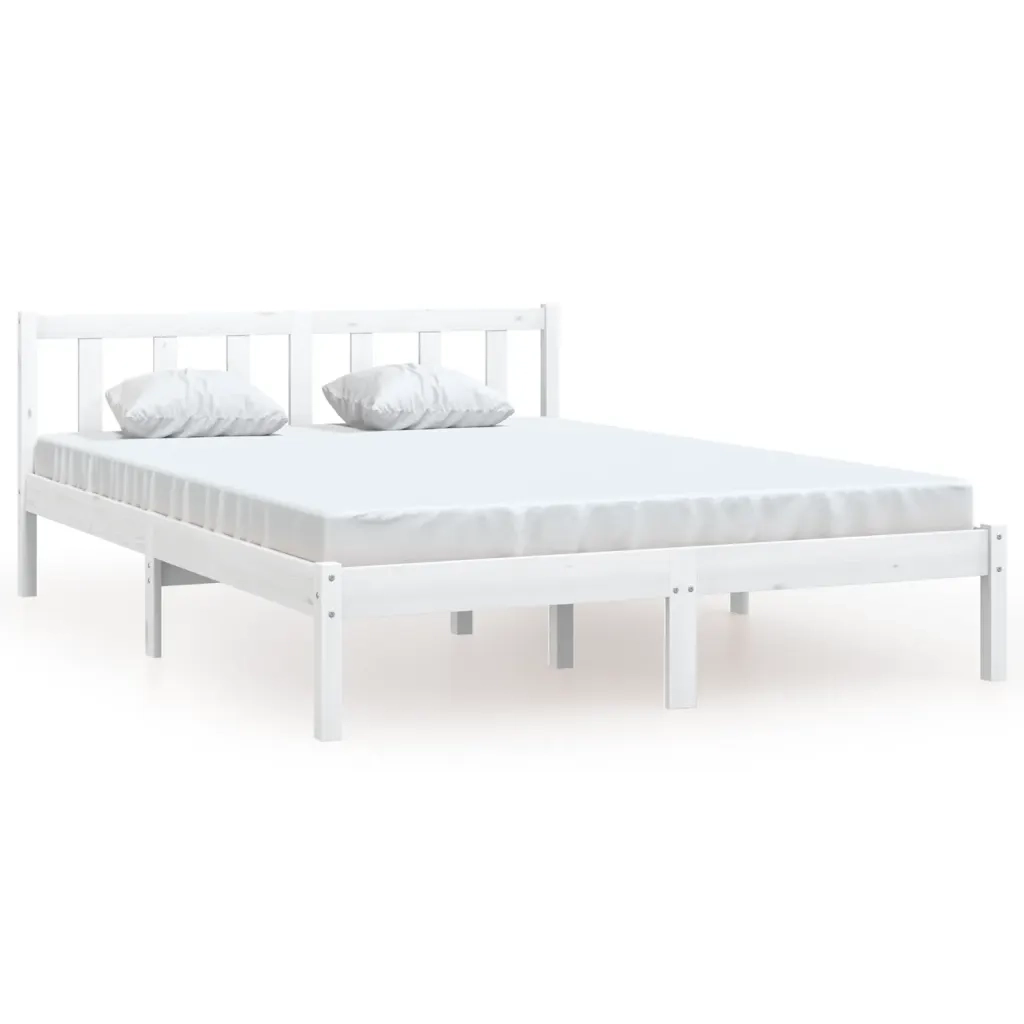 Giroletto-Struttura Letto Bianco Massello Pino 150x200cm King Size 654464