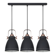 Lampadario Italux Franklin industrial grafite 3xE27