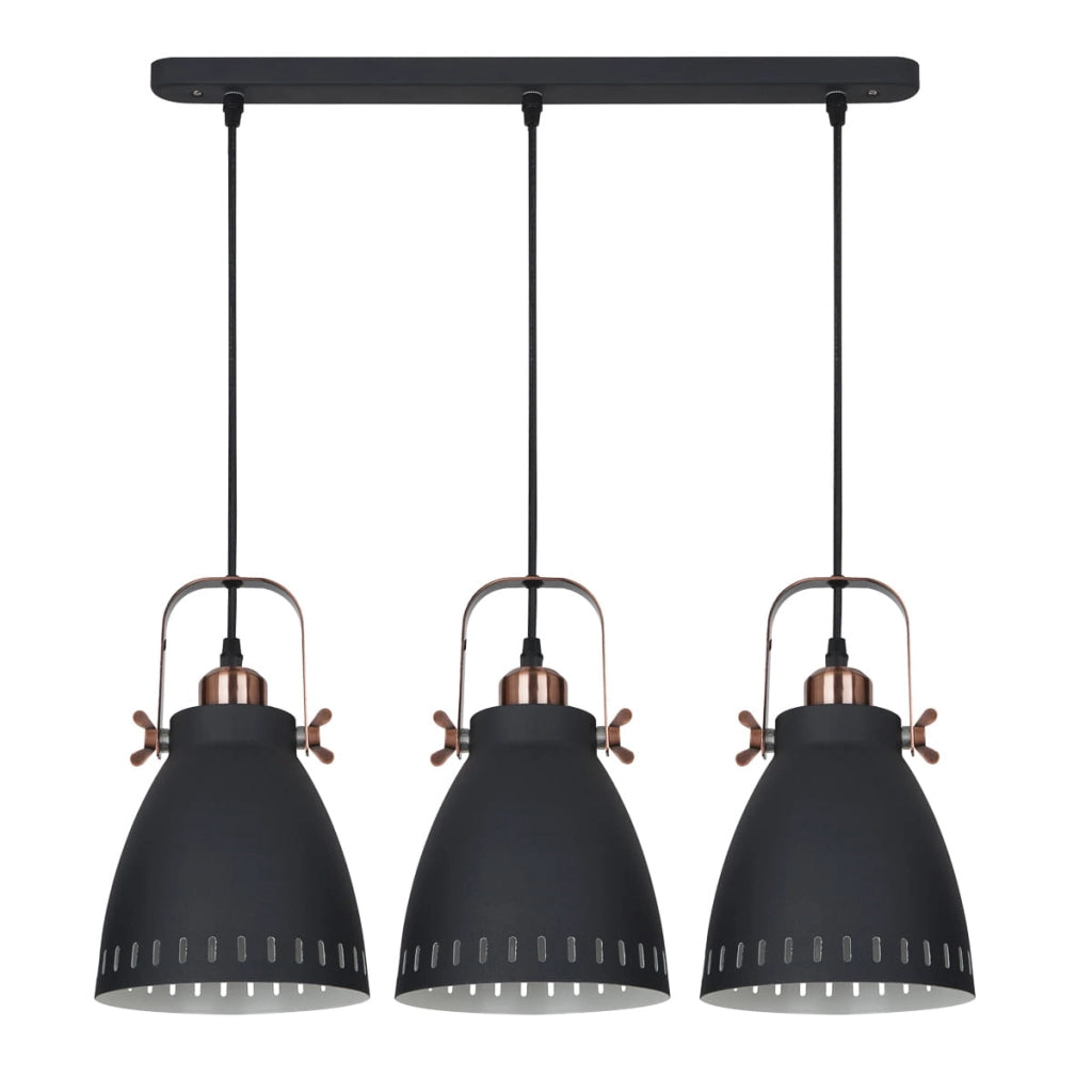 Lampadario Italux Franklin industrial grafite 3xE27