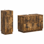 Set di Armadi da Bagno da 2 Pezzi HOORN Rovere Fumo 3417716