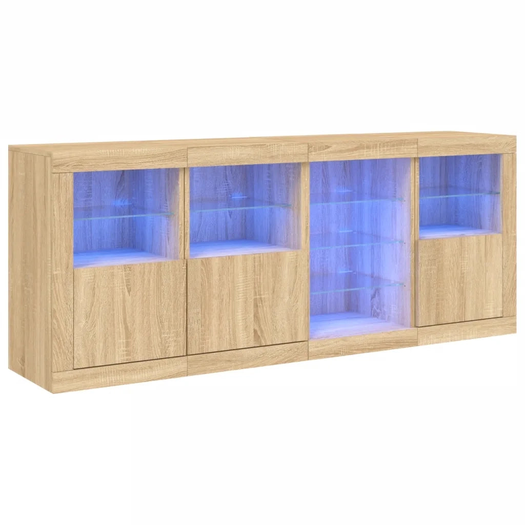 Credenza con Luci LED Rovere Sonoma 164x37x67 cm 3209053
