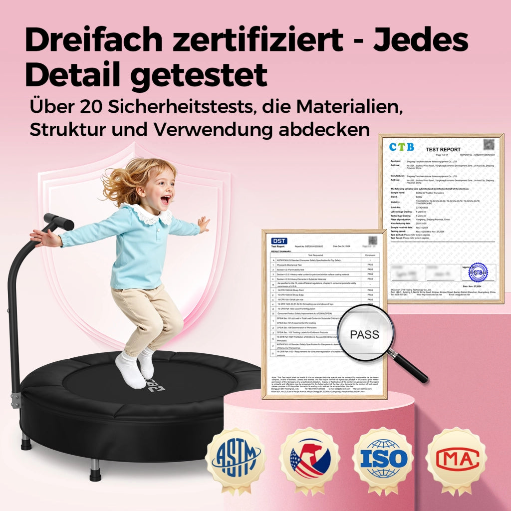 Trampolino per Bambini ¨C zephmum ¨C Grigio 91 cm
