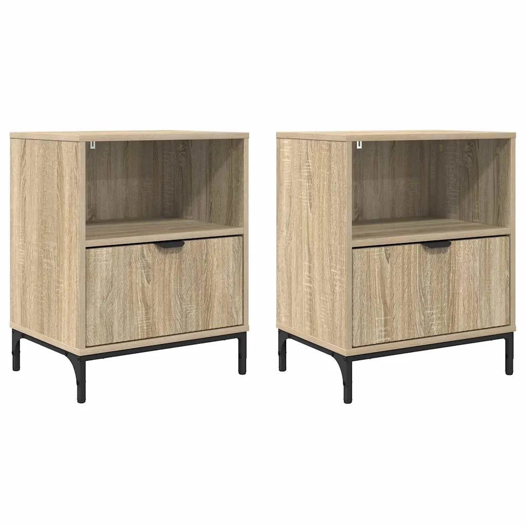 Armadio da Notte 2 pcs rovere sonoma 49 x 36 x 61 cm