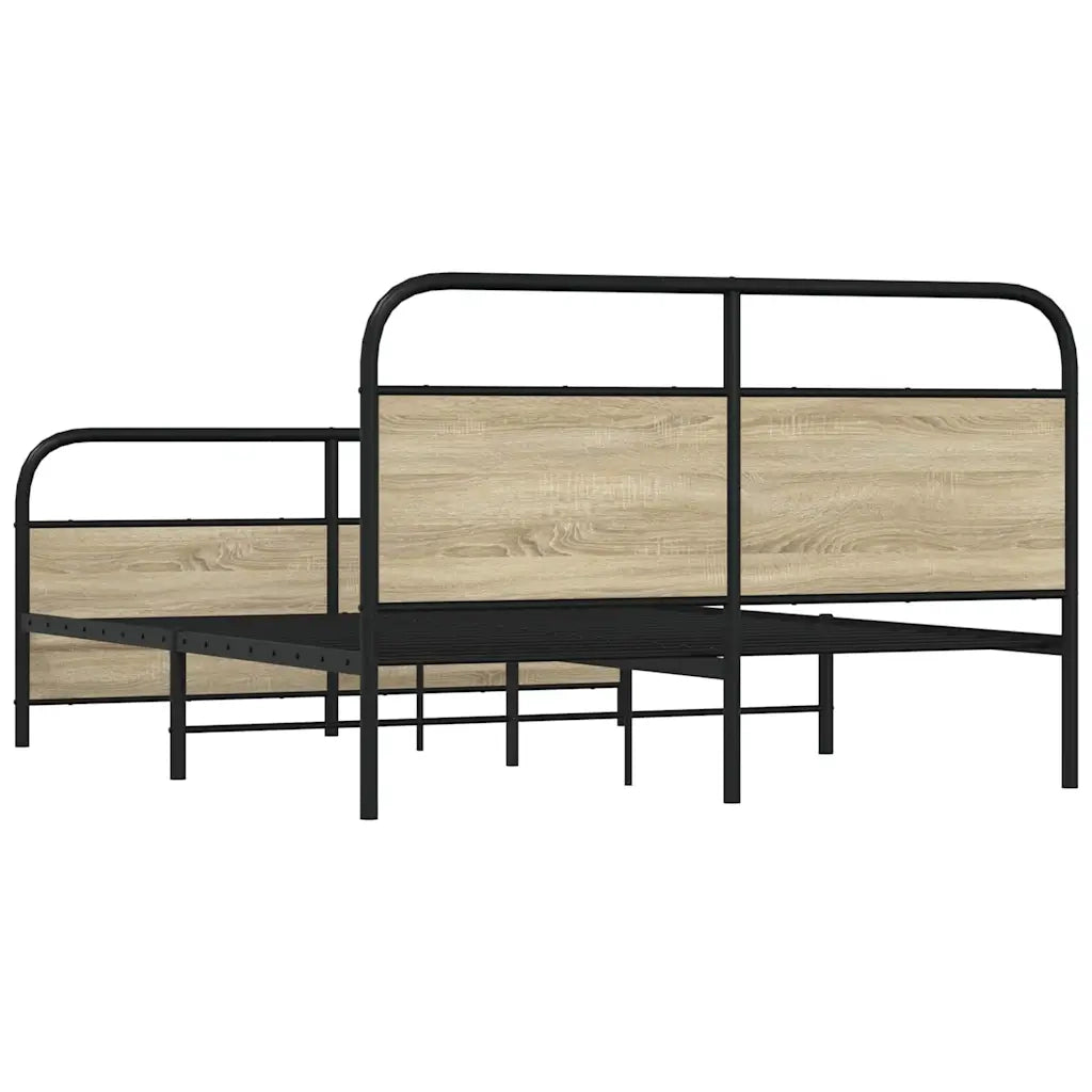 Giroletto senza Materaso in Metallo Rovere Sonoma 160x200 cm