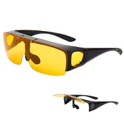 Brille per la visione notturna per portatori di lenti - Lenti polarizzanti - Design pieghevole - Protezione senza distorsione - Unisex - Miglioramento della visibilità di notte - Brille per la notte