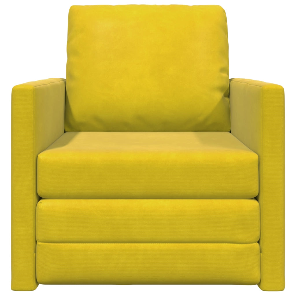 Sofa letto 2-in-1 Giallo scuro 74x77x81 cm in velluto