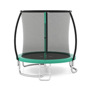 Trampolino da esterno 244 cm con rete di sicurezza e robusta scaletta design stabile per salti sicuri in acciaio zincato verde 20_0014508
