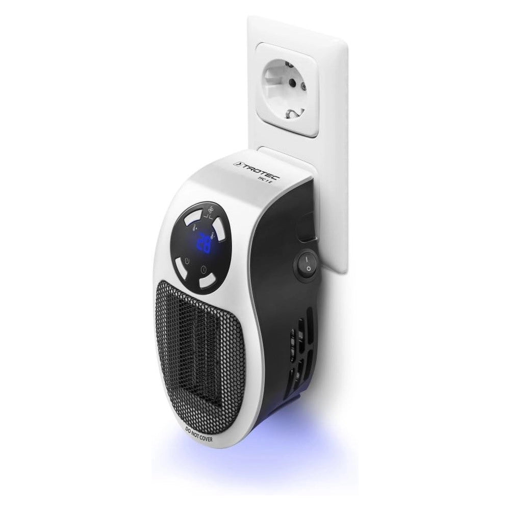 Trade Shop - Mini Stufa Elettrica A Muro Parete Display Digitale Handy Termo Riscalda 500 W -