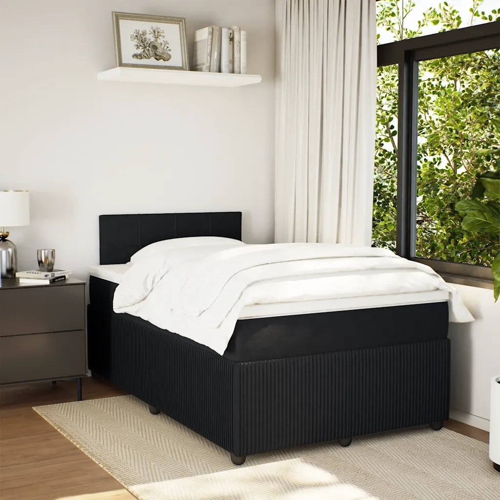 Giroletto a Molle con Materasso Nero 120x200 cm in Velluto 3287712