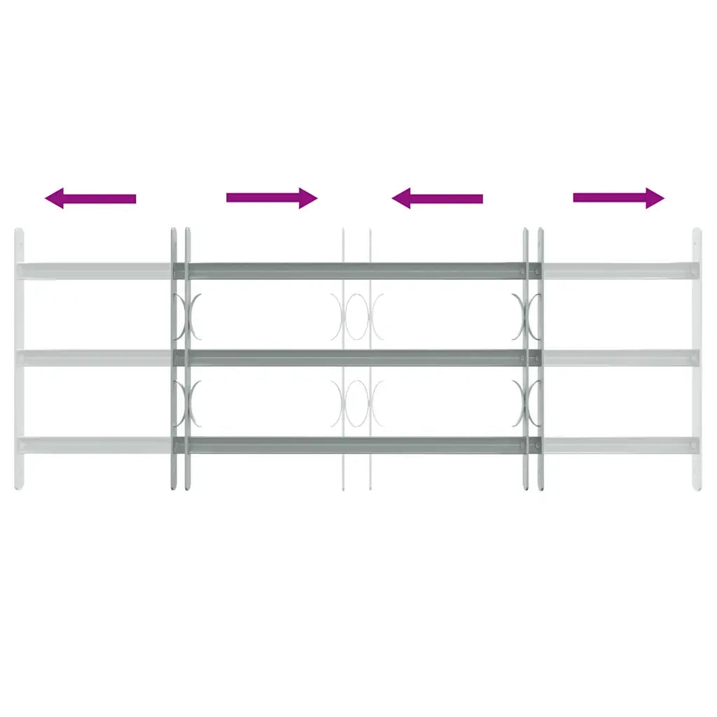 Grate per Finestre Regolabili 3 Barre Trasversali 700-1050 mm 141383
