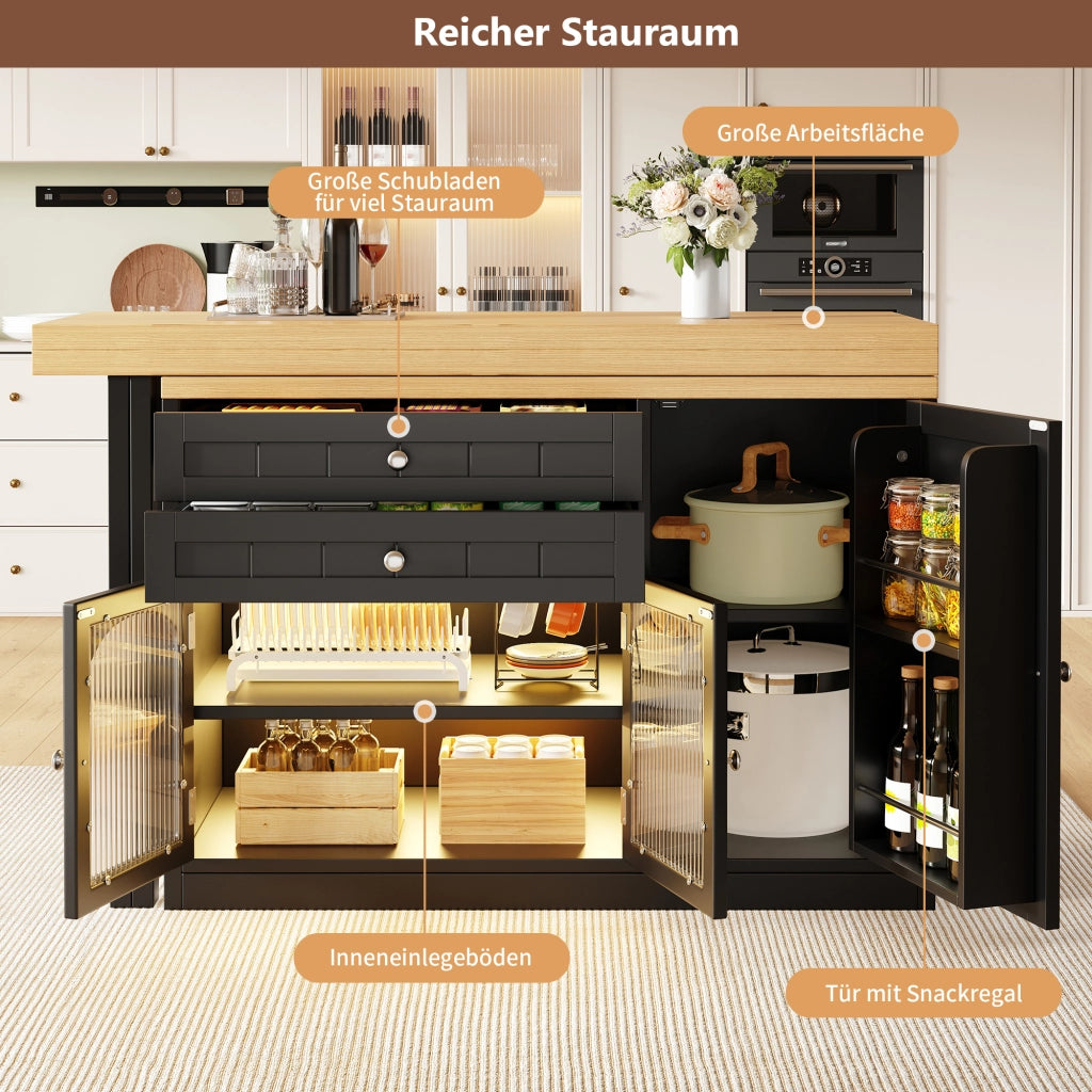 TAVOLO da cucina estensibile girevole 120-194 cm MDF nero