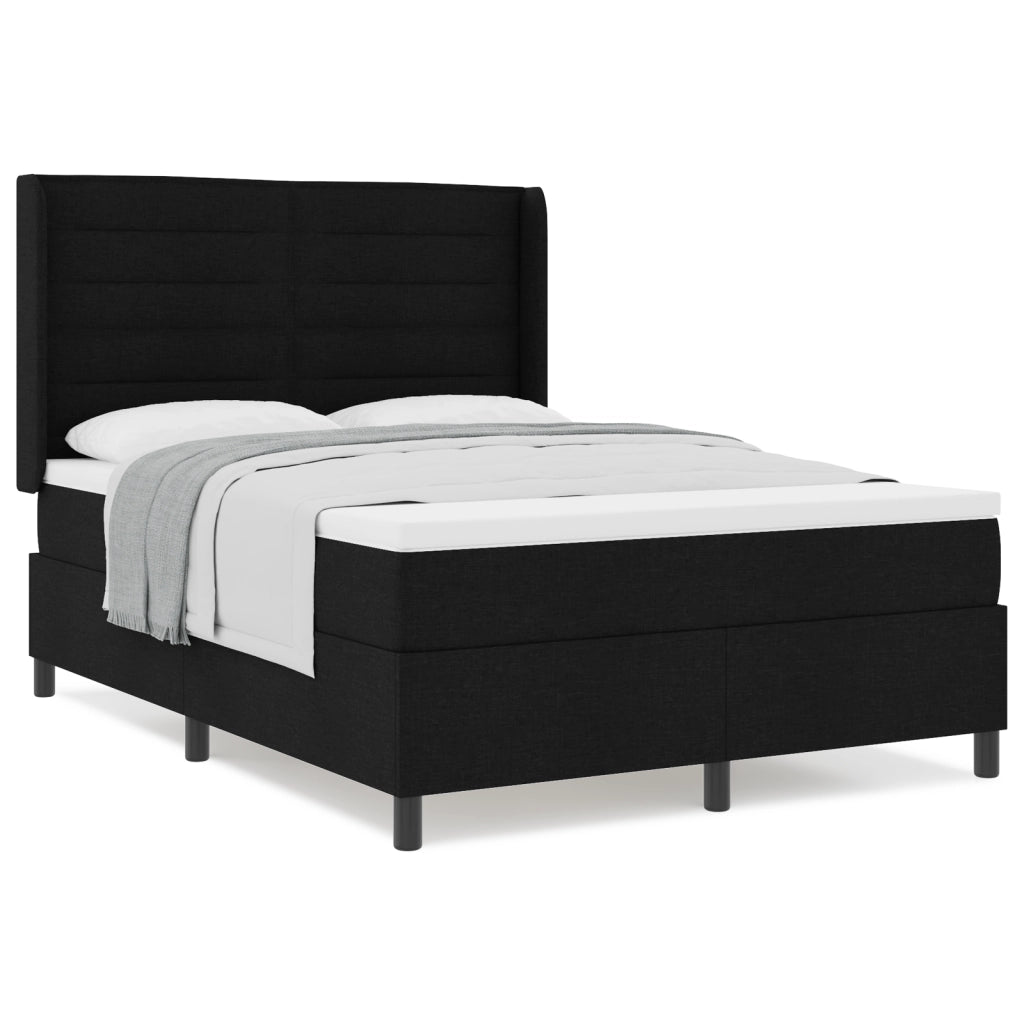 Letto  con rete a molla e materasso nero 160x200 cm in tessuto