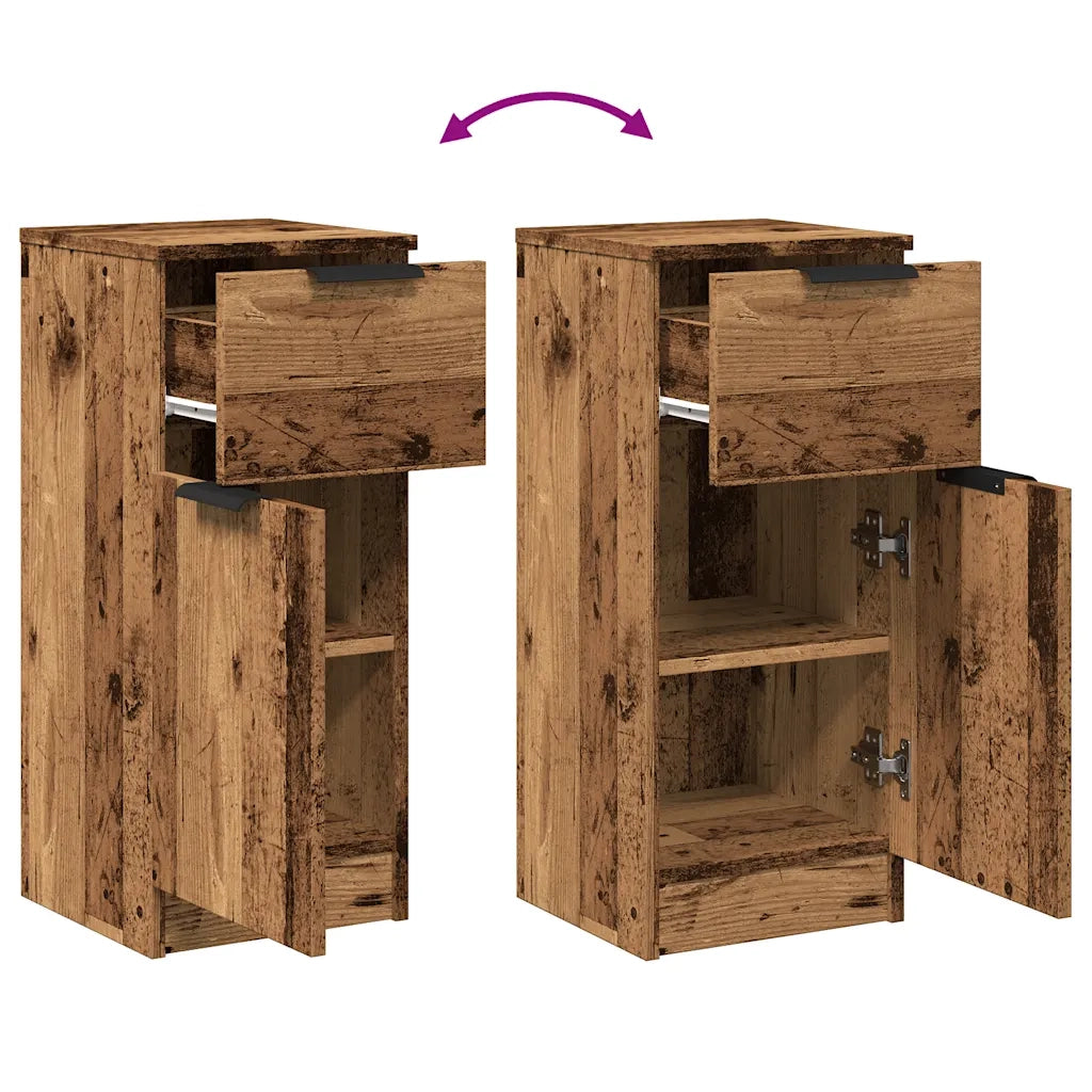vidaXL Credenze 2 pz Legno Antico 30x30x70 cm in Legno Multistrato