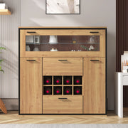 Credenza con Cantinetta ¨C MINIMAL ¨C Ante Doppie, Portabottiglie e Ripiano in Vetro