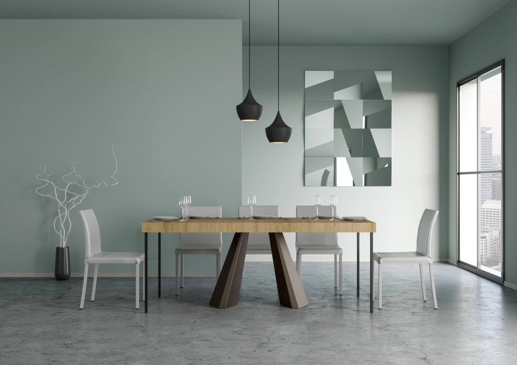 Consolle allungabile 90x40/300 cm Diamante Premium Quercia Natura telaio Orso