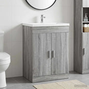 Mobiletto da Bagno Sotto Lavabo Sonoma grigio 56 x 37,5 x 81 cm 890685