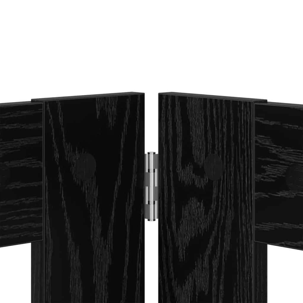 Cancello per cani con supporti 4 pz Rovere Nero 80 x 60 cm CFW2112221